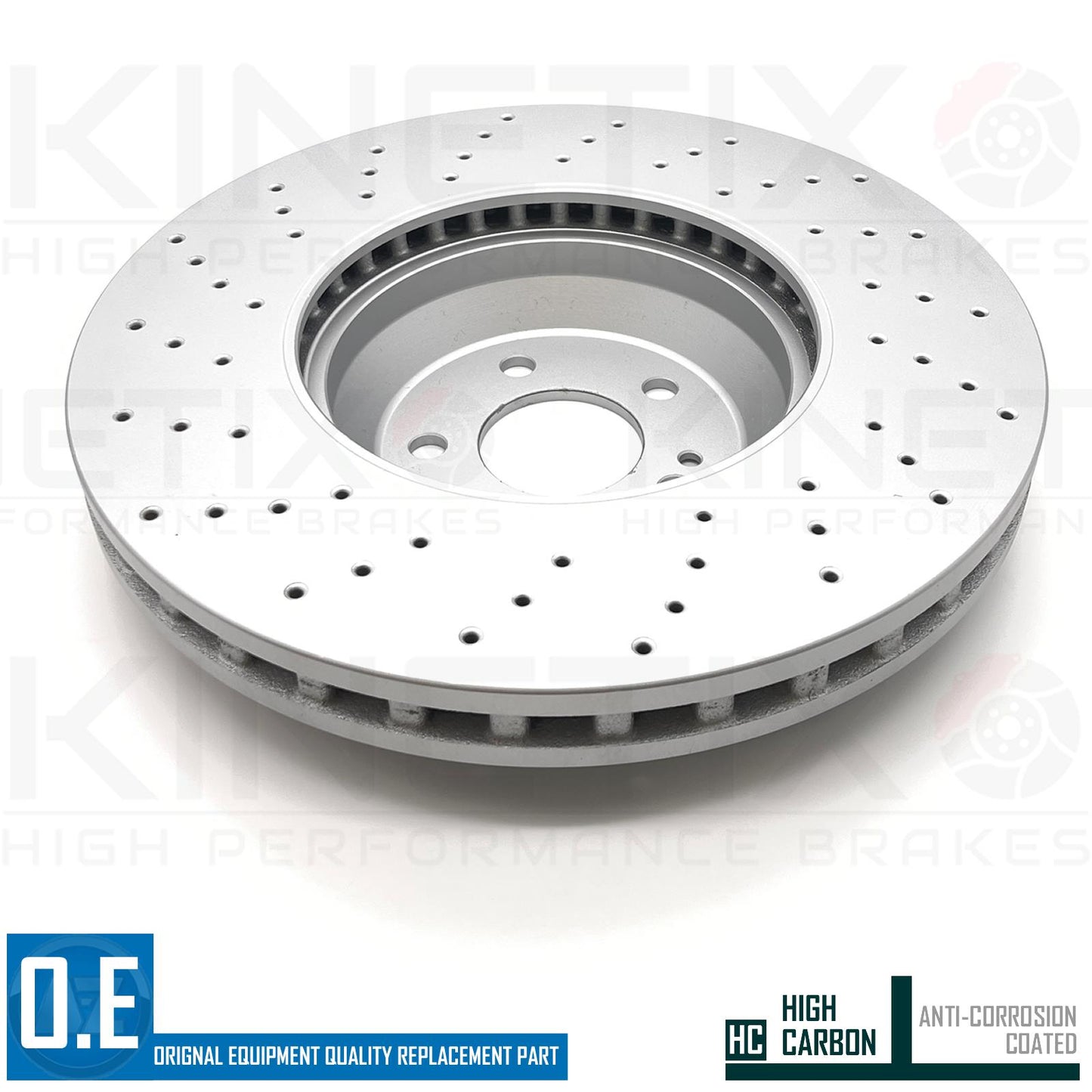 FOR MERCEDES C43 AMG 4-matic+ 2022- DRILLED PERFORATED FRONT BRAKE DISCS PAIR 370mm A2234214200 / 2234214200
