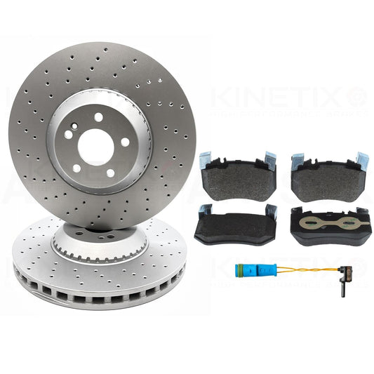 FOR MERCEDES E200 E200d E220d E300de E300e AMG LINE (W214 S214 214) FRONT REAR BRAKE DISCS PADS WEAR WIRE SENSOR LEADS 370mm 300mm