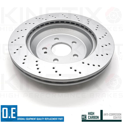 FOR MERCEDES S-CLASS S320 REAR DRILLED BRAKE DISCS MINTEX PADS & SENSOR 320mm
