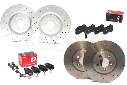 FOR ABARTH PUNTO 1.4 SUPERSPORT DRILLED FRONT REAR BRAKE DISCS BREMBO PADS