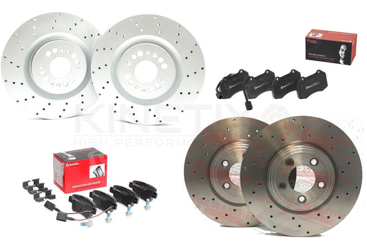FOR ABARTH PUNTO 1.4 SUPERSPORT DRILLED FRONT REAR BRAKE DISCS BREMBO PADS