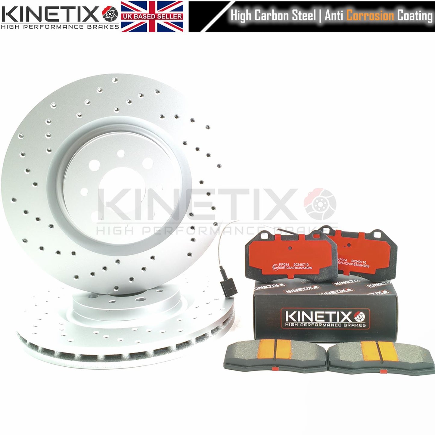 FITS ABARTH 500 595 695 COMPETIZIONE DRILLED FRONT BRAKE DISCS RACING PADS 305mm