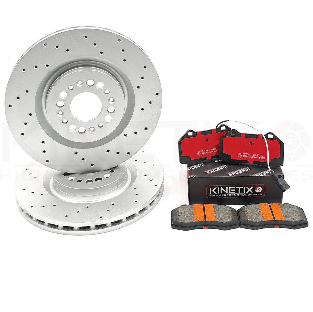 FITS ABARTH 500 595 695 COMPETIZIONE DRILLED FRONT BRAKE DISCS RACING PADS 305mm