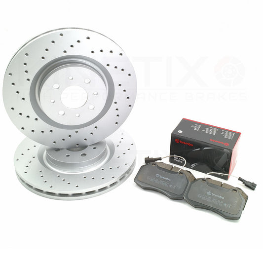 FOR ABARTH 500 595 COMPETIZIONE DRILLED FRONT BRAKE DISCS BREMBO PADS 305mm