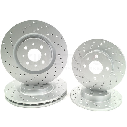 FOR ABARTH 500 COMPETIZIONE FRONT REAR DRILLED BRAKE DISCS 305mm 240mm