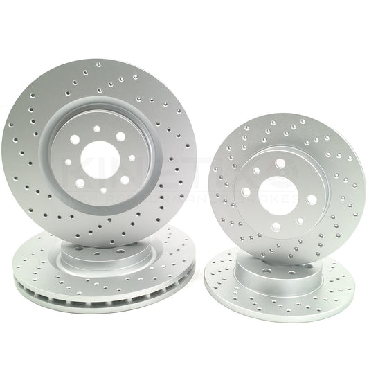 FOR ABARTH 500 COMPETIZIONE FRONT REAR DRILLED BRAKE DISCS 305mm 240mm
