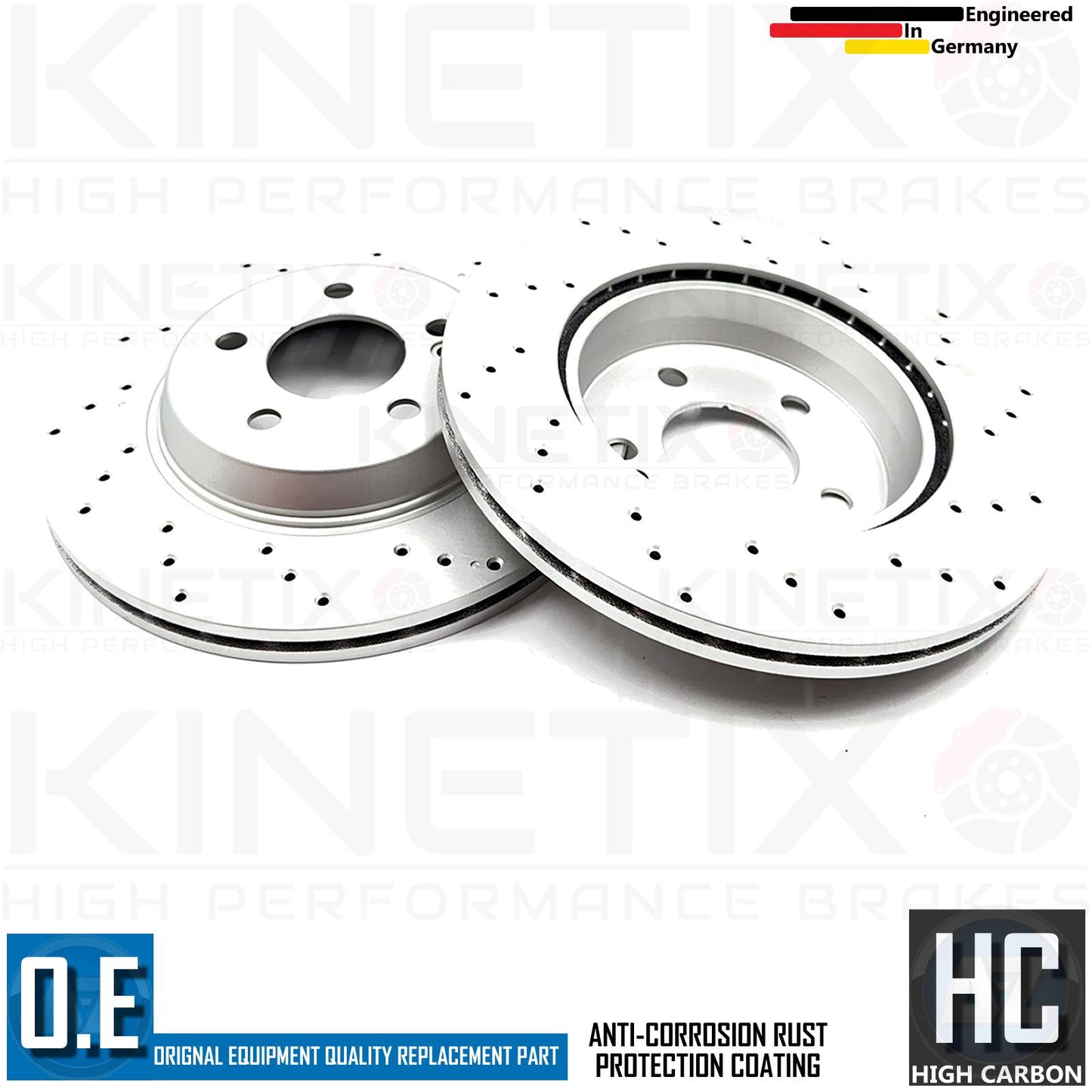 FOR MERCEDES C300 C300d C300e E300d E300 AMG SPORTS DRILLED FRONT REAR BRAKE DISCS 342mm 300mm
