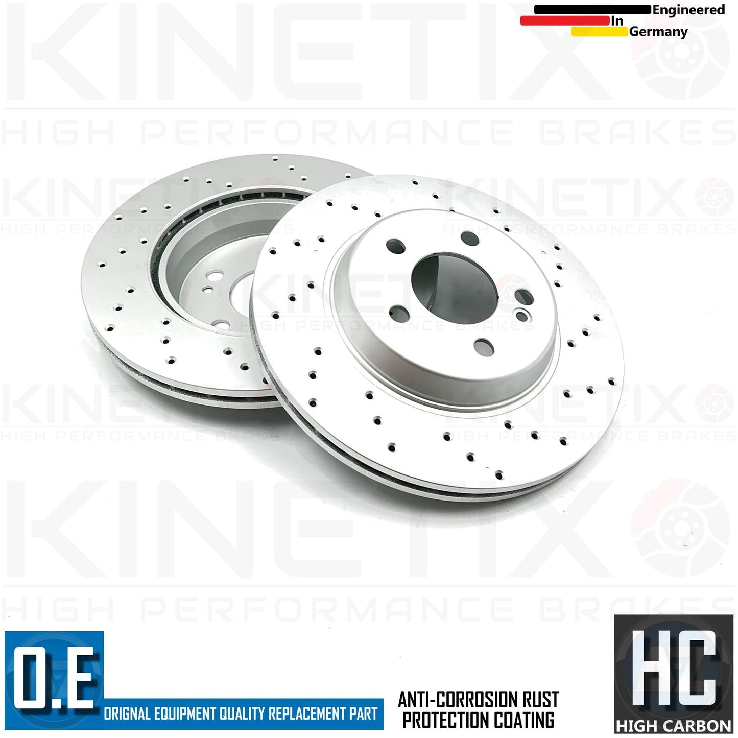 FOR MERCEDES C300 C300d C300e E300d E300 AMG SPORTS DRILLED FRONT REAR BRAKE DISCS 342mm 300mm