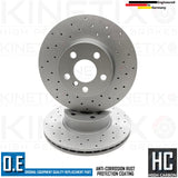 FOR BMW 320i G20 M SPORT COATED CROSS DRILLED FRONT BRAKE DISCS PAIR 307mm