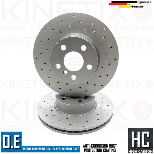 FOR BMW 420i G22 M SPORT COATED CROSS DRILLED FRONT BRAKE DISCS PAIR 307mm