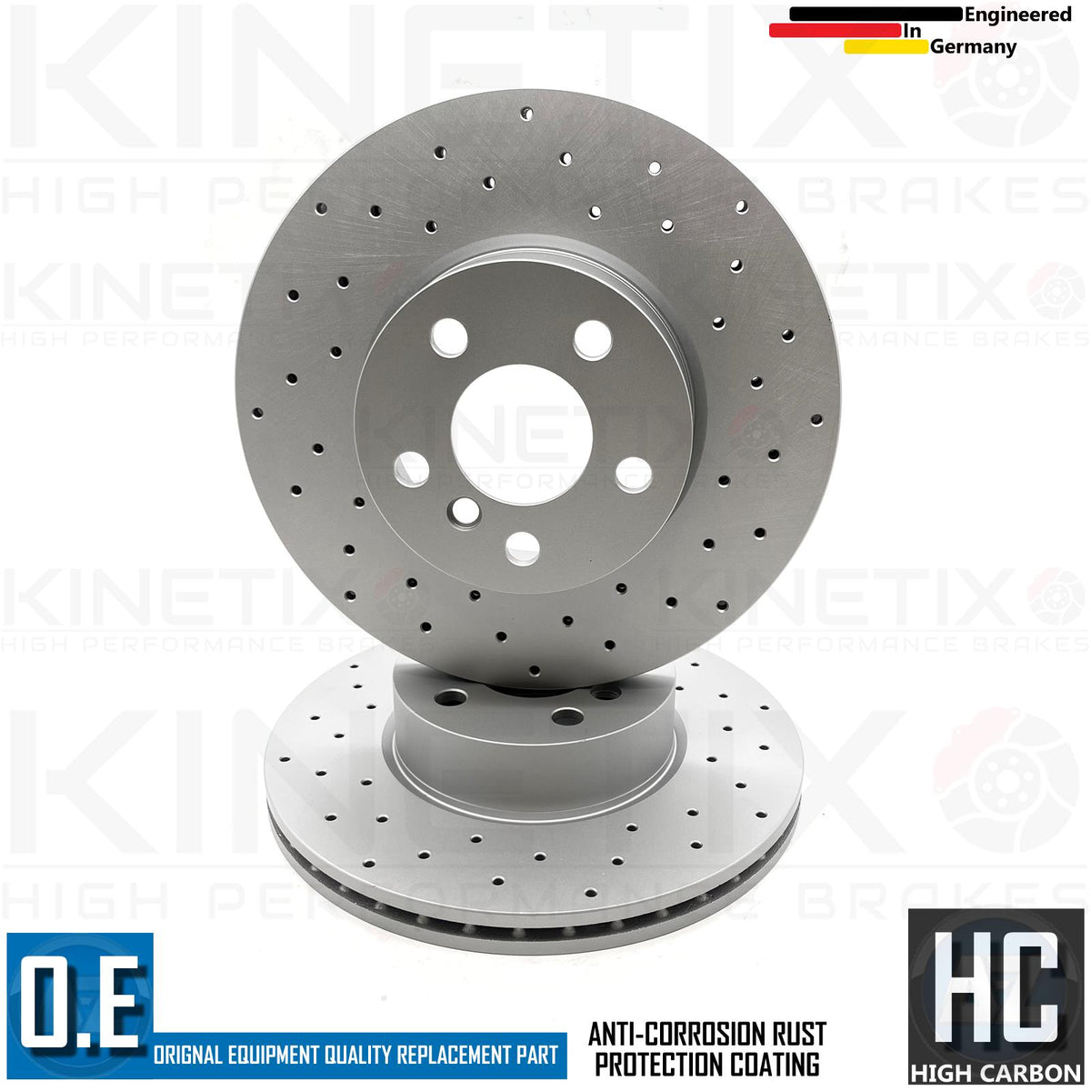 FOR BMW 420i G26 M SPORT COATED CROSS DRILLED FRONT BRAKE DISCS PAIR 307mm