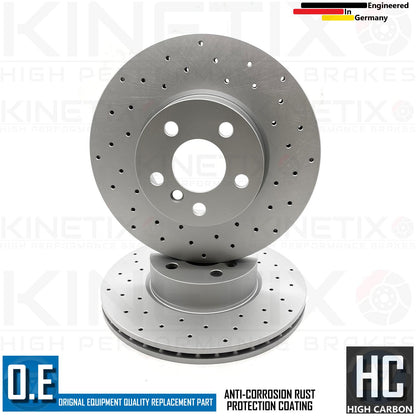 FOR BMW 420i G26 M SPORT COATED CROSS DRILLED FRONT BRAKE DISCS PAIR 307mm