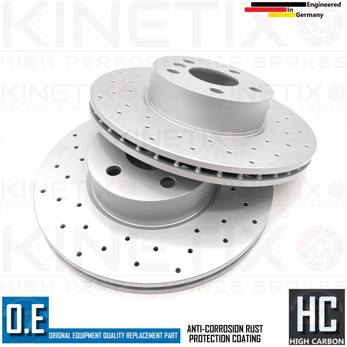 FOR BMW 420i G26 M SPORT COATED CROSS DRILLED FRONT BRAKE DISCS PAIR 307mm