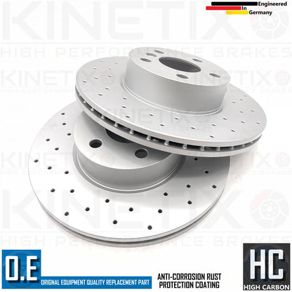 FOR BMW 420i G26 M SPORT COATED CROSS DRILLED FRONT BRAKE DISCS PAIR 307mm