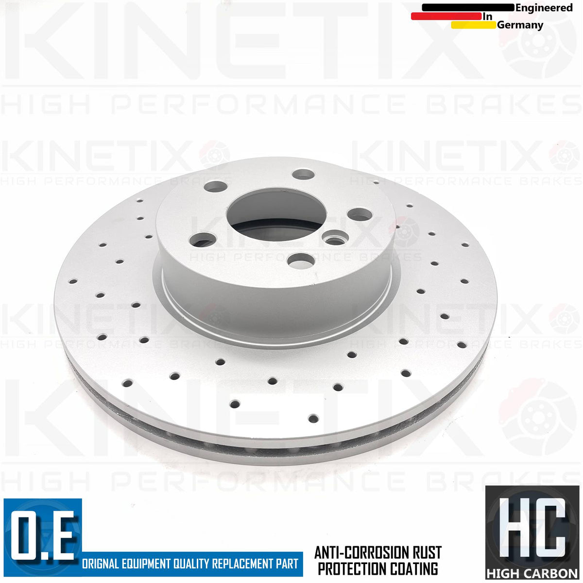 FOR BMW 420i G26 M SPORT COATED CROSS DRILLED FRONT BRAKE DISCS PAIR 307mm