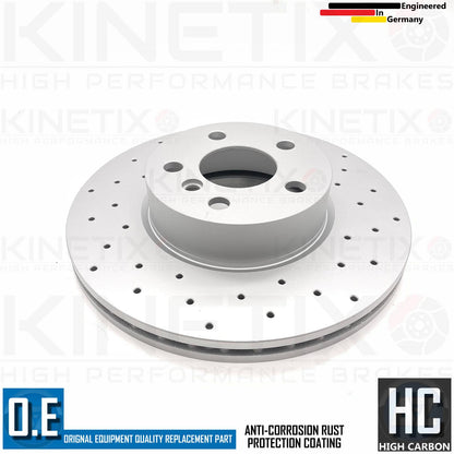 FOR BMW 420i G26 M SPORT COATED CROSS DRILLED FRONT BRAKE DISCS PAIR 307mm