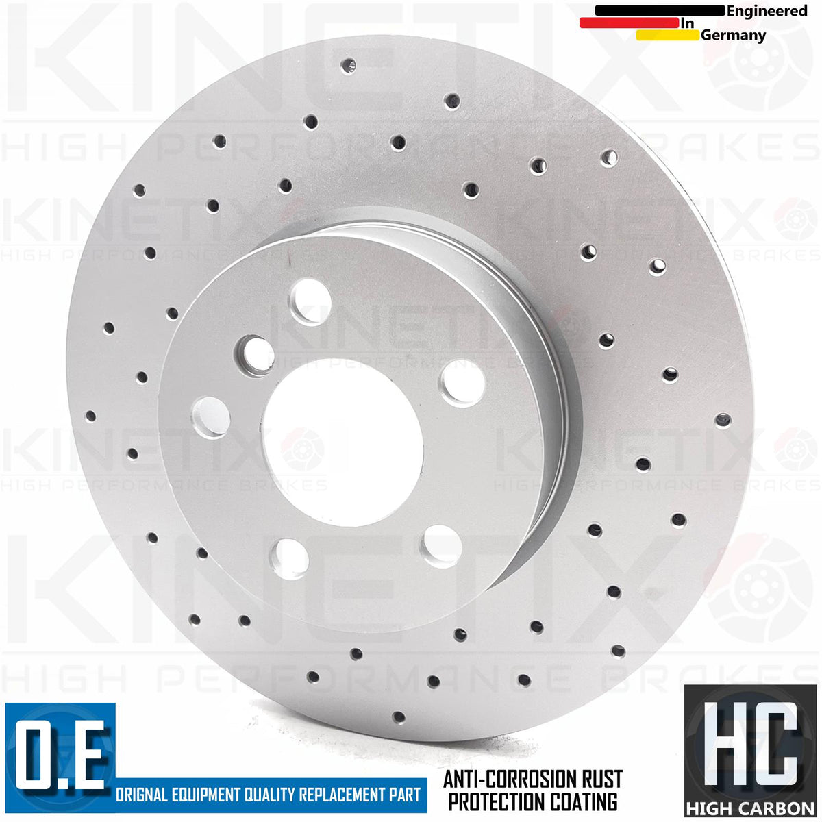 FOR BMW 420i G26 M SPORT COATED CROSS DRILLED FRONT BRAKE DISCS PAIR 307mm