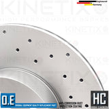 FOR BMW 420i G22 M SPORT COATED CROSS DRILLED FRONT BRAKE DISCS PAIR 307mm
