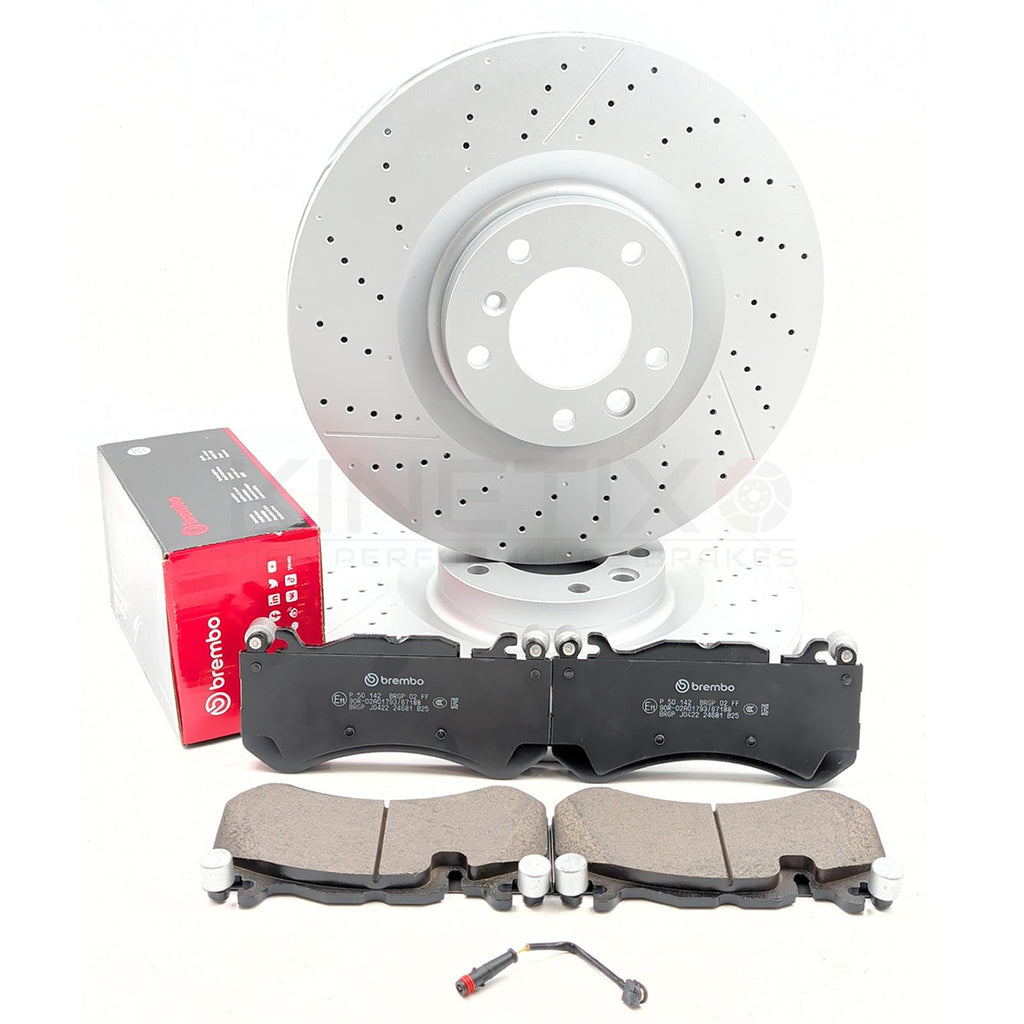 FOR MERCEDES G63 AMG 2012-2015 FRONT BRAKE DISCS BREMBO PADS WEAR SENSOR 375mm