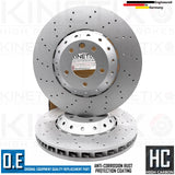 FOR PORSCHE CAYENNE 4.8 TURBO FRONT DRILLED PERFORMANCE BRAKE DISCS PAIR 390mm