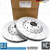 FOR PORSCHE CAYENNE 4.8 TURBO FRONT DRILLED PERFORMANCE BRAKE DISCS PAIR 390mm