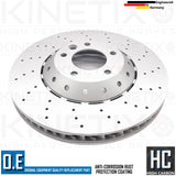 FOR PORSCHE CAYENNE 4.8 TURBO FRONT DRILLED PERFORMANCE BRAKE DISCS PAIR 390mm