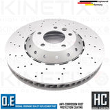 FOR PORSCHE CAYENNE 3.6 GTS 2015- FRONT LEFT RIGHT DRILLED BRAKE DISCS 390mm