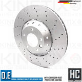 FOR PORSCHE CAYENNE 4.8 TURBO FRONT DRILLED PERFORMANCE BRAKE DISCS PAIR 390mm