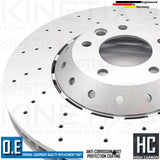 FOR PORSCHE CAYENNE 4.8 TURBO FRONT DRILLED PERFORMANCE BRAKE DISCS PAIR 390mm