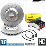 FOR PORSCHE CAYENNE 3.6 4.8 GTS TURBO FRONT BRAKE DISCS TEXTAR PADS WIRES 390mm