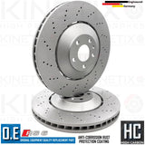 FOR AUDI RS6 C6 FRONT AXLE CROSS DRILLED BRAKE DISCS BREMBO PADS SENSORS 390mm