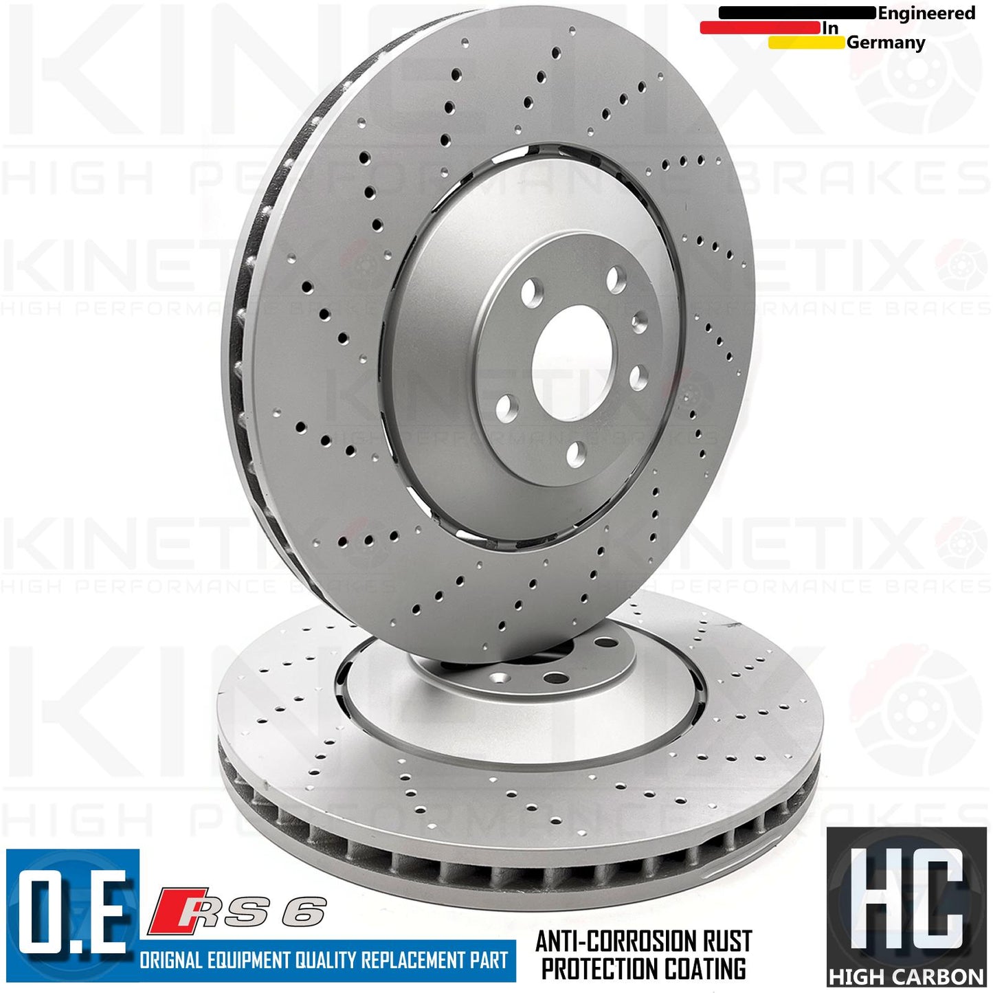FOR AUDI RS6 C6 FRONT REAR DRILLED BRAKE DISCS APEC PADS SENSORS 390mm 356mm