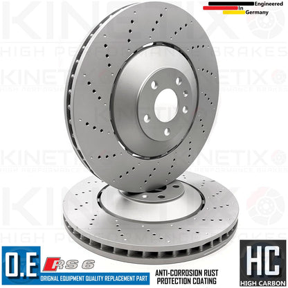 FOR AUDI RS6 C6 FRONT REAR DRILLED BRAKE DISCS APEC PADS SENSORS 390mm 356mm