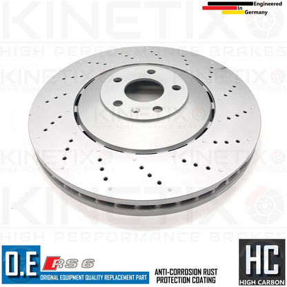 FOR AUDI RS6 C6 FRONT REAR DRILLED BRAKE DISCS APEC PADS SENSORS 390mm 356mm