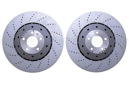 FOR AUDI RS6 C6 FRONT REAR DRILLED BRAKE DISCS APEC PADS SENSORS 390mm 356mm