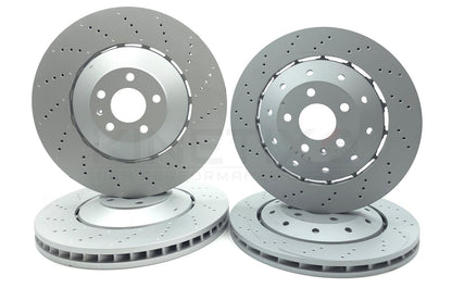 FOR AUDI RS6 C6 FRONT REAR DRILLED BRAKE DISCS APEC PADS SENSORS 390mm 356mm