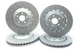 FOR AUDI RS6 QUATTRO C6 FRONT REAR DRILLED BRAKE DISCS SENSORS 390mm 356mm