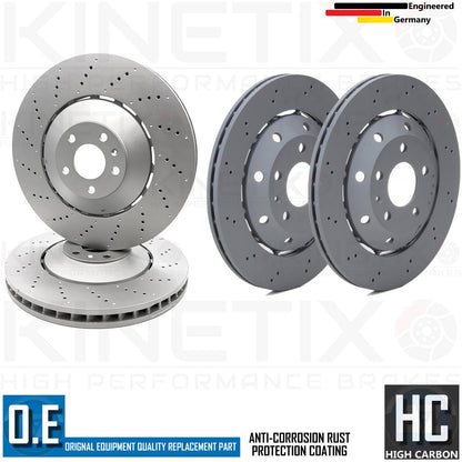 FOR AUDI RS6 C6 FRONT REAR DRILLED BRAKE DISCS APEC PADS SENSORS 390mm 356mm