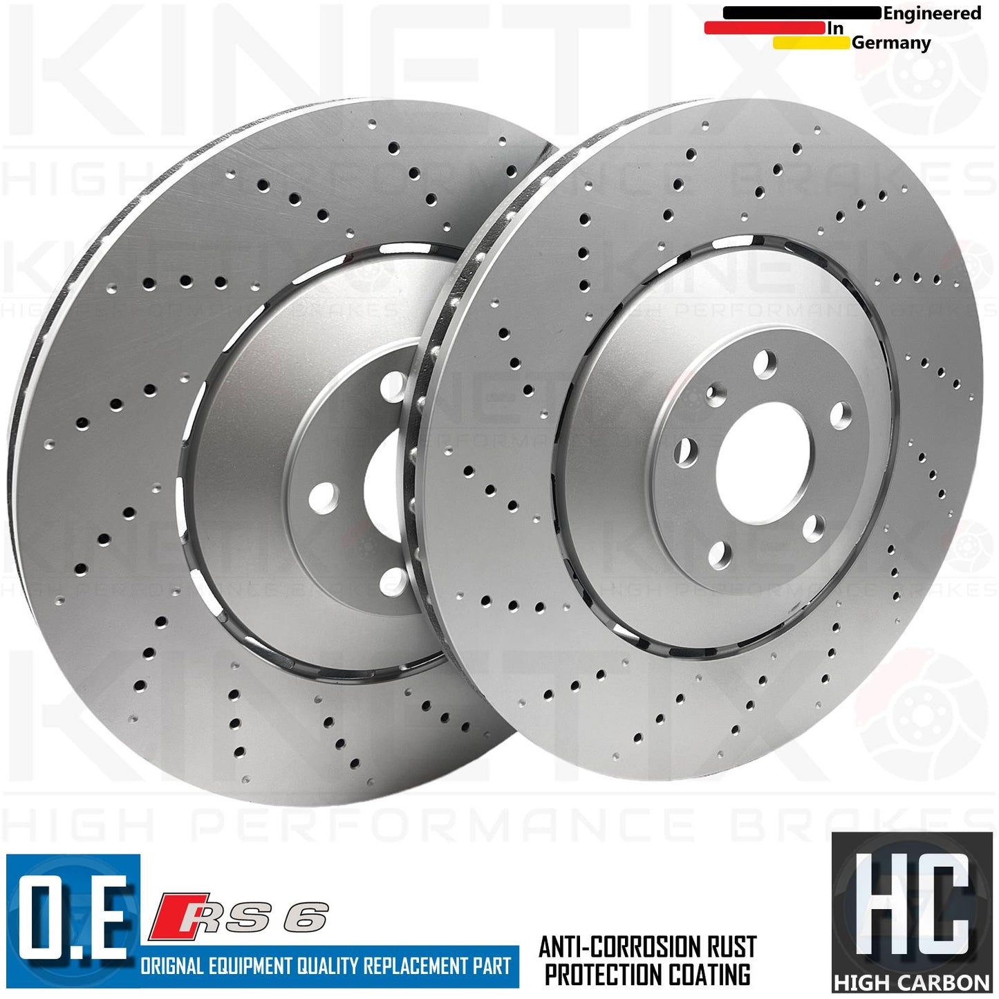 FOR AUDI RS6 C6 FRONT REAR DRILLED BRAKE DISCS APEC PADS SENSORS 390mm 356mm