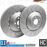FOR AUDI RS6 C6 FRONT AXLE CROSS DRILLED BRAKE DISCS BREMBO PADS SENSORS 390mm