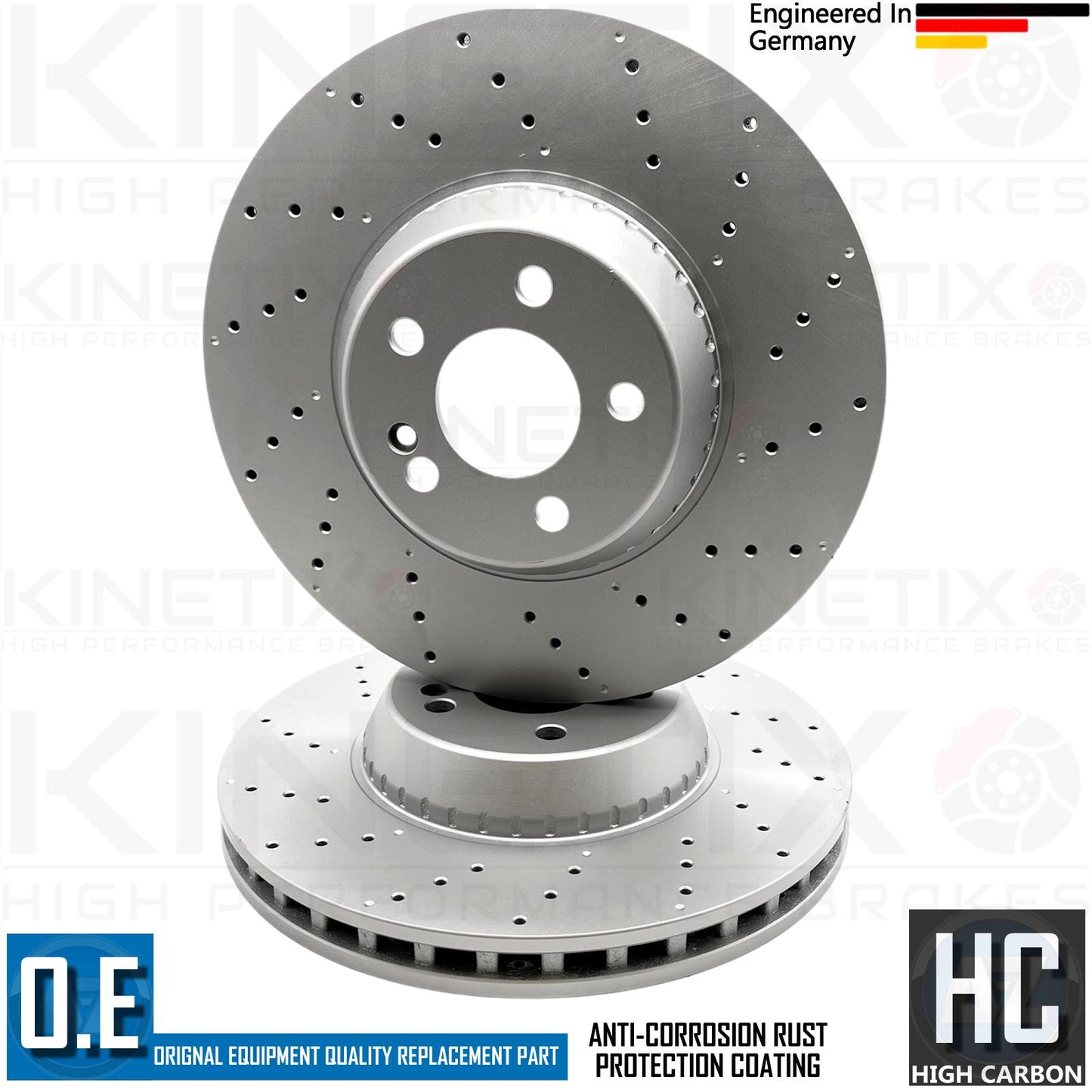 FOR MERCEDES S-CLASS S400h W222 BONDED FRONT BRAKE DISCS PAIR 342mm A2224215000