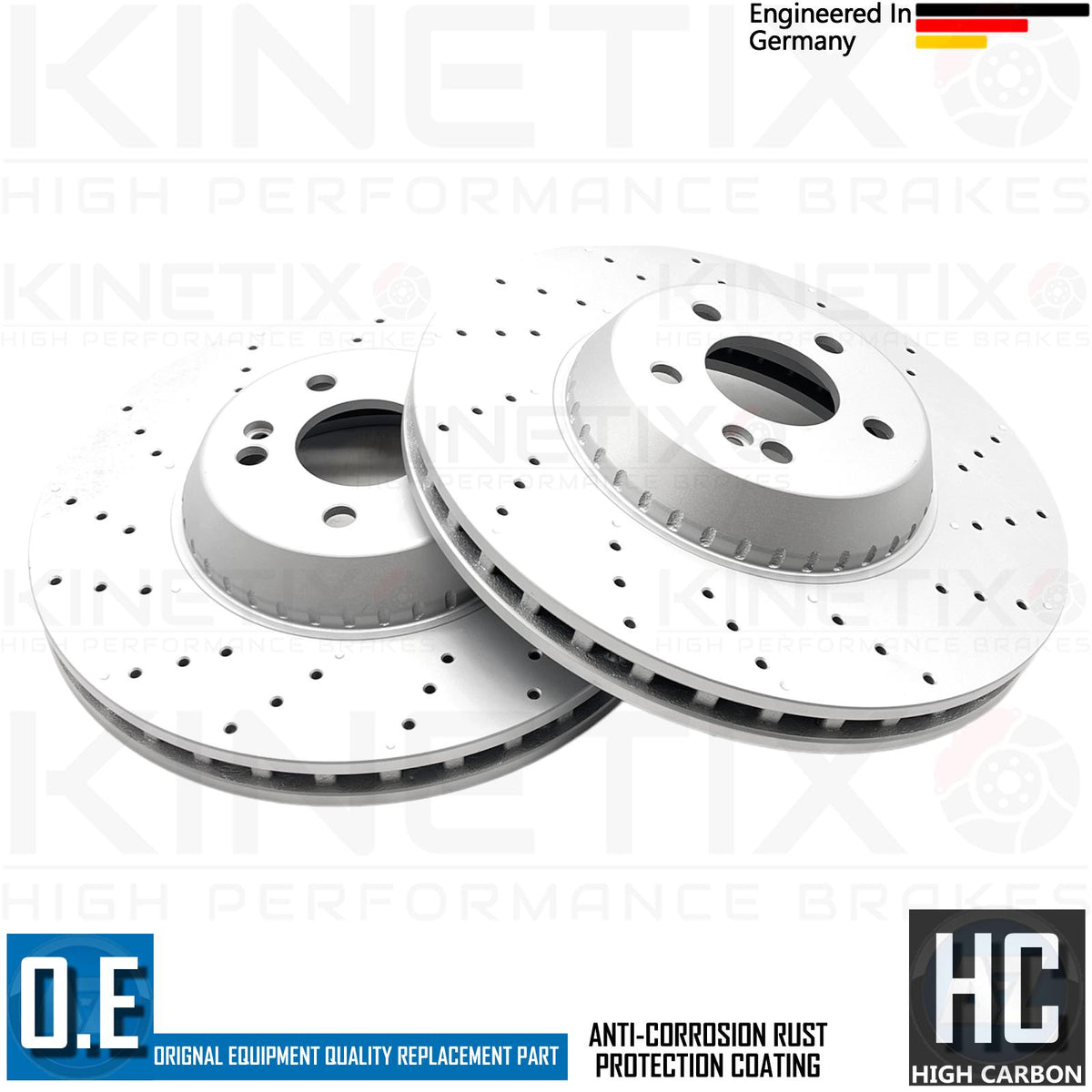 FOR MERCEDES S-CLASS S400d W222 BONDED FRONT BRAKE DISCS PAIR 342mm A2224215000
