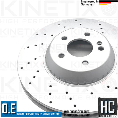 FOR MERCEDES S-CLASS S350d W222 DRILLED FRONT BRAKE DISCS MINTEX PADS SENSOR 342