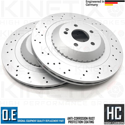 FOR MERCEDES S350d S300h AMG DRILLED REAR BRAKE DISCS MINTEX PADS SENSOR 340mm