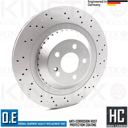 FOR MERCEDES S350d S300h AMG DRILLED REAR BRAKE DISCS MINTEX PADS SENSOR 340mm