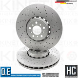 FOR BMW X6M F86 CROSS DRILLED FRONT BRAKE DISCS APEC BLACK PADS SENSOR 395mm