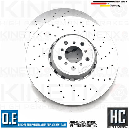 FOR BMW X5M F85 CROSS DRILLED FRONT BRAKE DISCS APEC BLACK PADS SENSOR 395mm