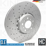 FOR BMW X5M F85 CROSS DRILLED FRONT BRAKE DISCS APEC BLACK PADS SENSOR 395mm