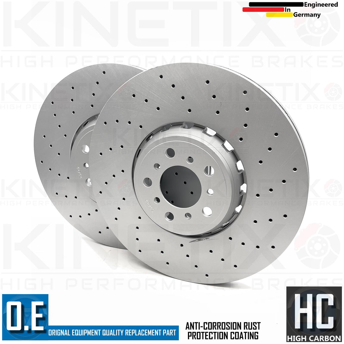 FOR BMW X5M F85 CROSS DRILLED FRONT BRAKE DISCS APEC BLACK PADS SENSOR 395mm
