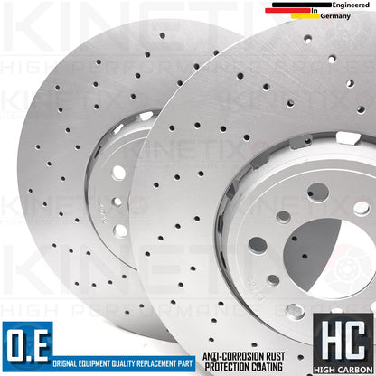 FOR BMW X5M F85 X6M F86 DRILLED FRONT REAR LEFT RIGHT BRAKE DISCS PADS & WEAR WIRE SENSOR LEADS 395mm 385mm